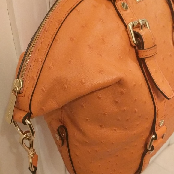 Michael Kors Orange Ostrich Satchel - Picture 4 of 6